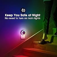 Vista 35 de Briignite Luz nocturna azul celeste, luces nocturnas enchufables a la pared, luz nocturna con sensores de luz, luz nocturna LED para habitación