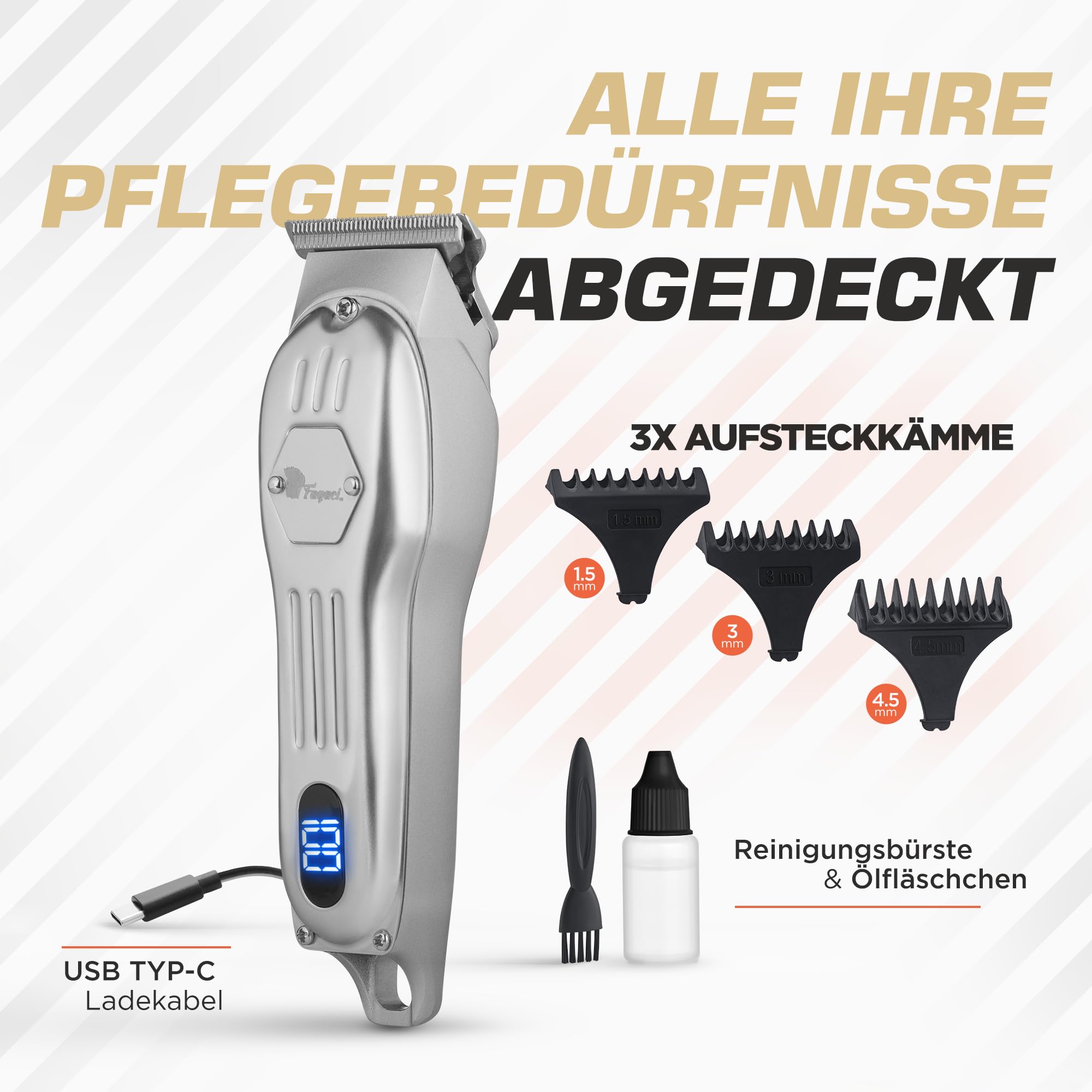 Fagaci Haartrimmer Herren Profi, T-Klinge Detailgenau, Präzise Linien
