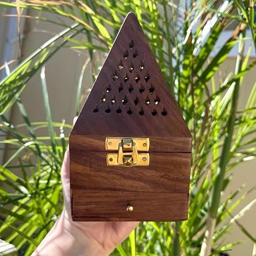 Miniatura 4 de vrinda Cono piramidal de madera/quemador de carbón con red de almacenamiento talla