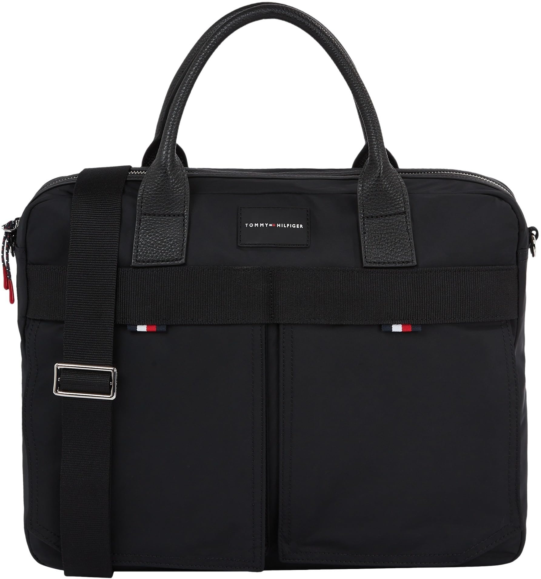 Tommy Hilfiger Sacoche pour Ordinateur Portable Homme Nylon Computer Bag avec Fermeture Éclair