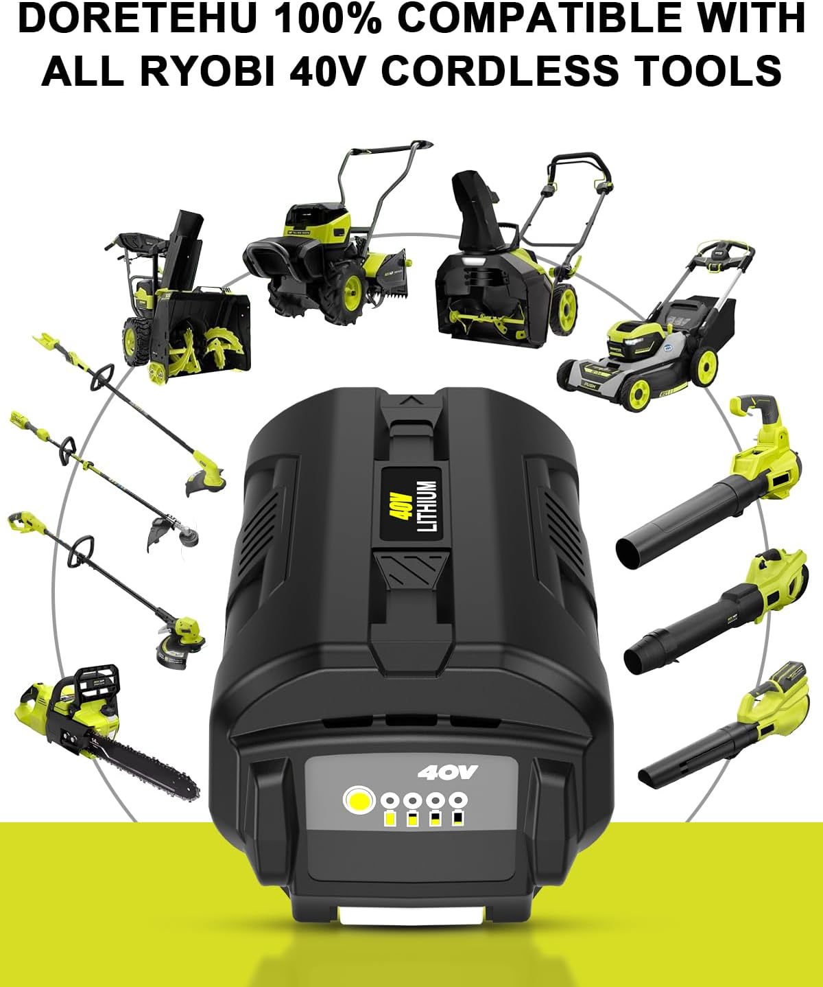 40V 6.0Ah Battery Compatible with 40 Volt Ryobi Battery Op40602 OP4040 OP40404,Compatible with All Ryobi 40V Tools