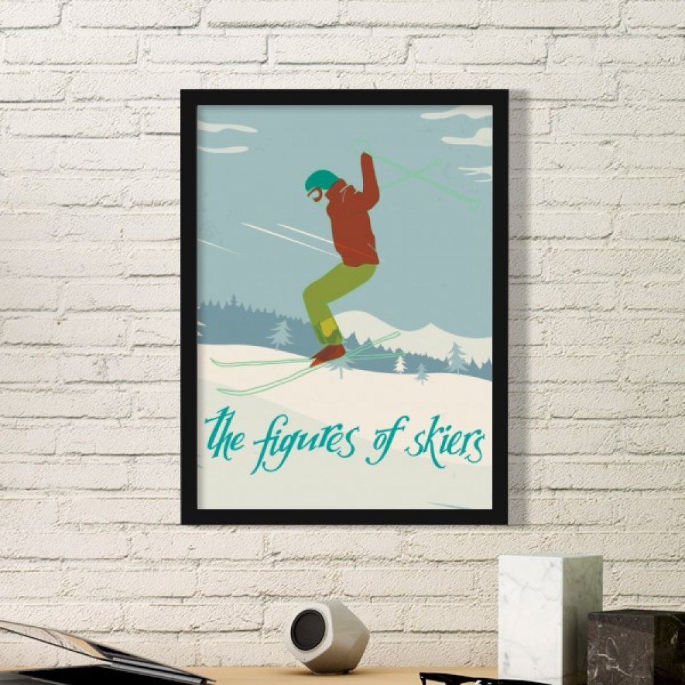 Cadre image ski decoration hivernale vintage DIYthinker