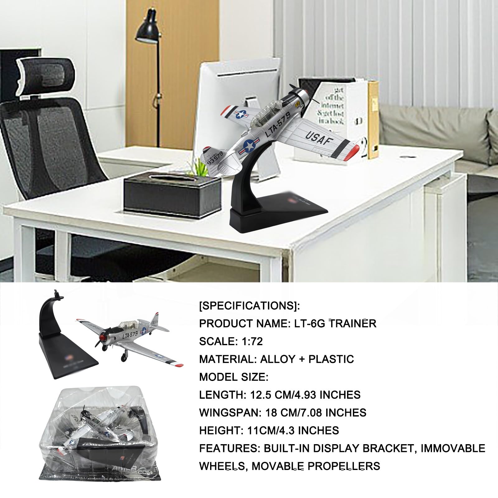 Modello di jet da combattimento con simulazione in lega LT-6G in scala 1:72 - Display statico for aereo militare for scrivania e decorazioni for la casa, regalo perfetto for gli appassionati