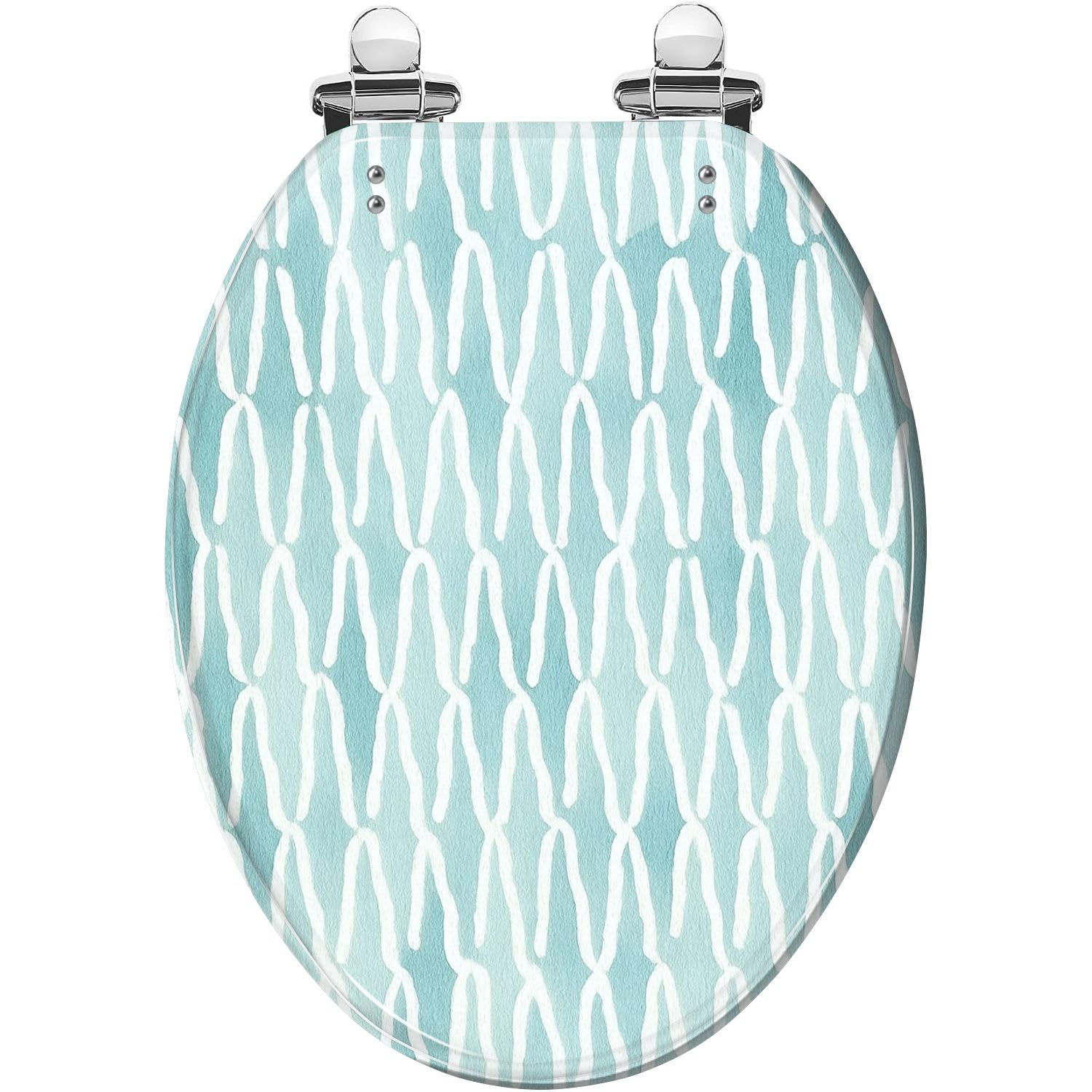 Gutuyehkea Multi1 Vibrant Neon Stripes Elongated Toilet Seat Pink Purple Resin Slow Close Lid Quick-Release Hinges Easy Clean(,18.5X14.5)