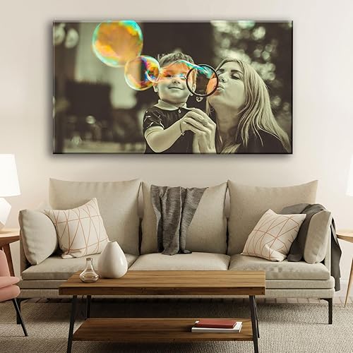 Miniatura 4 de Laoife Impresiones en lienzo personalizadas con tus fotos, arte de pared de 32 x 16 pulgadas, fotos personalizadas en lienzo. Carga tu imagenfoto.