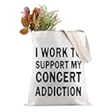 JXGZSO I Work to Support My Concert Addiction Tote Bag Music Teacher Handbag Musician Gift Concert Gift Music Lover Merch