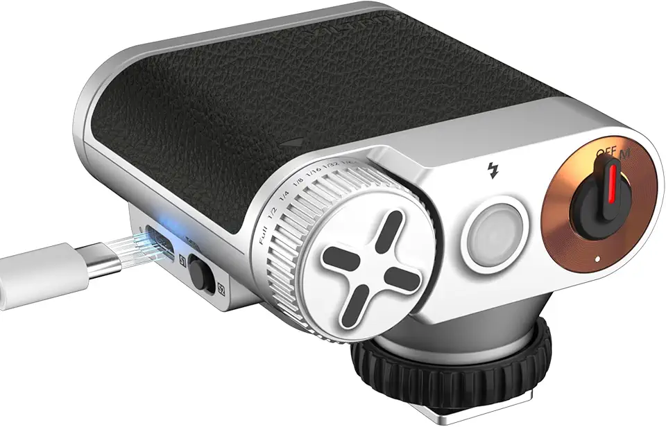 VILTROX Flash retrô para câmera, mini flash GN12 de 800mAh com 7 níveis, flash pequeno para câmera de 24W/s, reciclagem de 0,1 a 1,5s, controle óptico S1/S2 para Sony Fujifilm Canon, Nikon Olympus