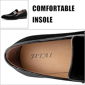JITAI Mens Velvet Loafers Dress Shoes Loafers for Men Tuxedo Suit
