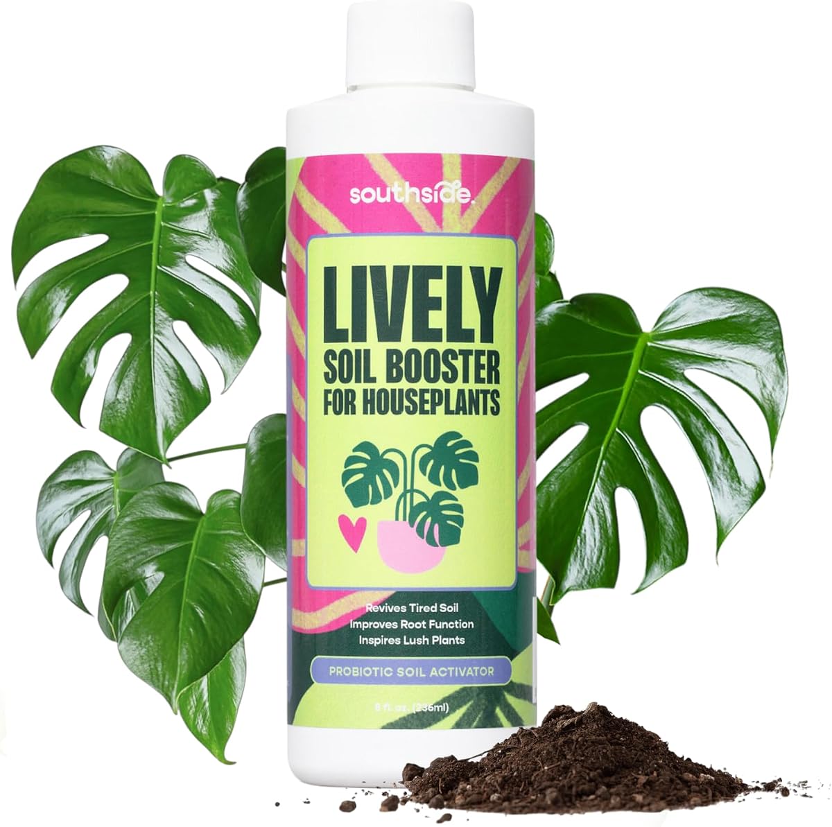 Lively Soil Conditioner for Houseplants – Repot Less, Revive Tired Potting Soil, Improve Drainage & Nutrient Uptake – Beneficial Bacillus Indoor Plant Booster