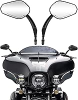 Vista 7 de Espejos retrovisores laterales negros de 8 mm para motocicletas compatibles con Harley Sportster XL 883 1200 Road King V-Rod Street Glide Electra