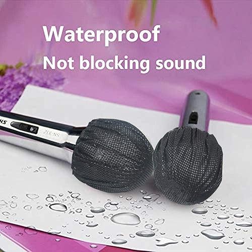 Miniatura 2 de 200 unidades (paquete de 100) fundas desechables no tejidas para micrófono de mano Mike cubierta protectora para parabrisas para KTV, karaoke, sala