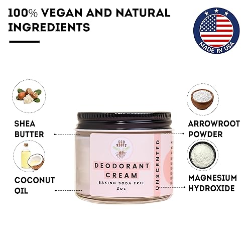 Vista 28 de ECO ROOTS Desodorante natural para mujeres y hombres Crema desodorante orgánica sin aluminio Desoderante saludable sin bicarbonato de sodio