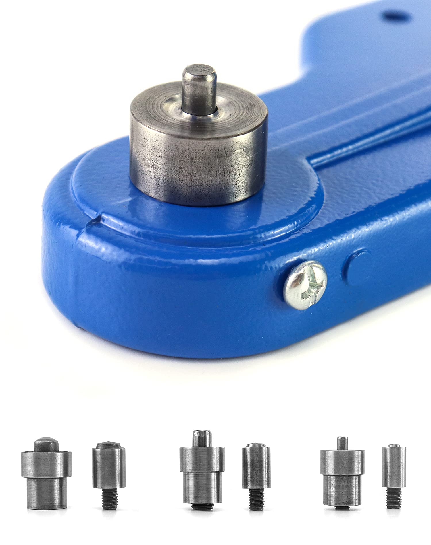 QWORK® Presse a Oeillets, Machine à Poinçonner à Oeillets Presse à Oeillets avec 3 Matrices et 1500 Oeillets, pour Cuir Textile