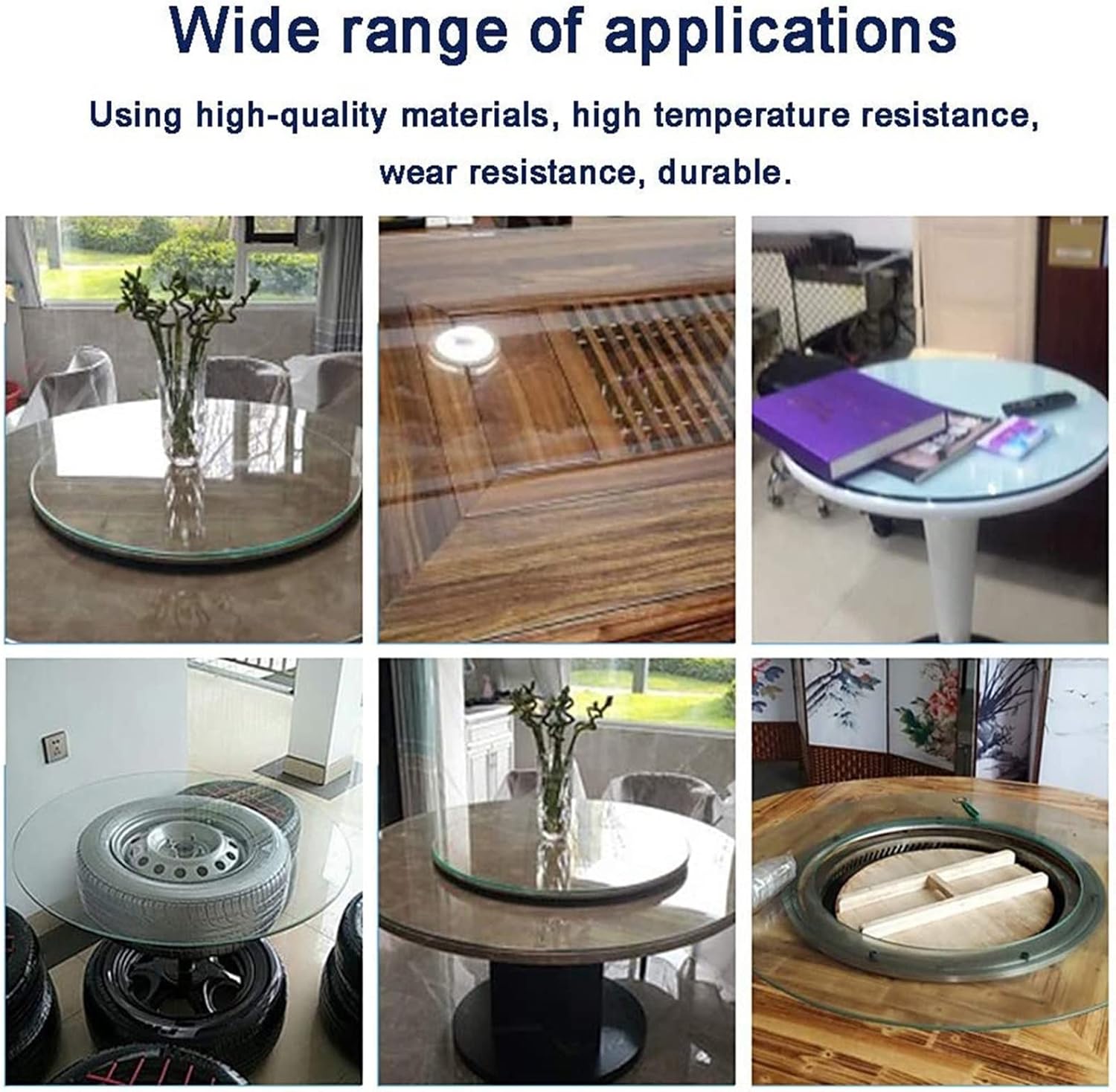 Tempered Glass Table Top,1/3 Inch Thick,Good Stability,Not Fragile,Plate Glass,Change The Table and Negotiate The Table Top,Round Glass Top Ø17in 23in 27in 28in 30in, Easy to Install