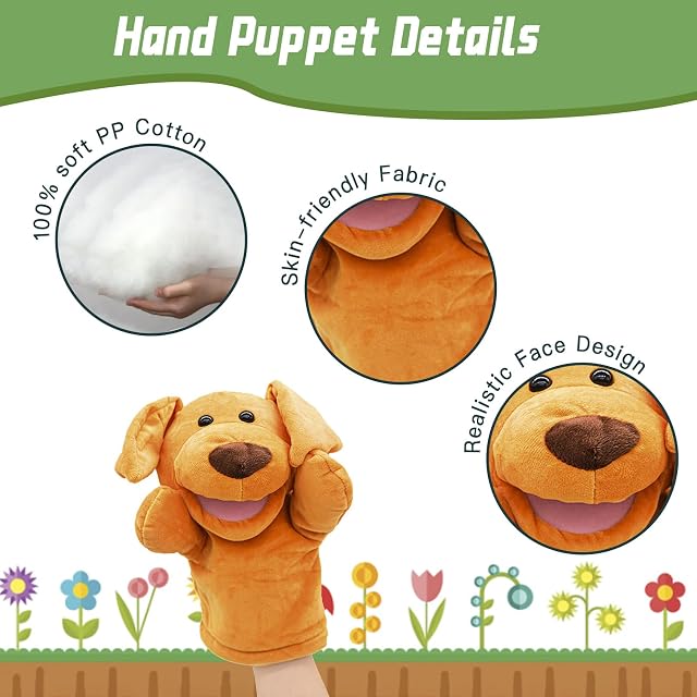 Foto 7 de 7 de lilizzhoumax Perro de Peluche Marioneta de Mano, Perro de Peluche Lindas Muñecas de Relleno de Roedores