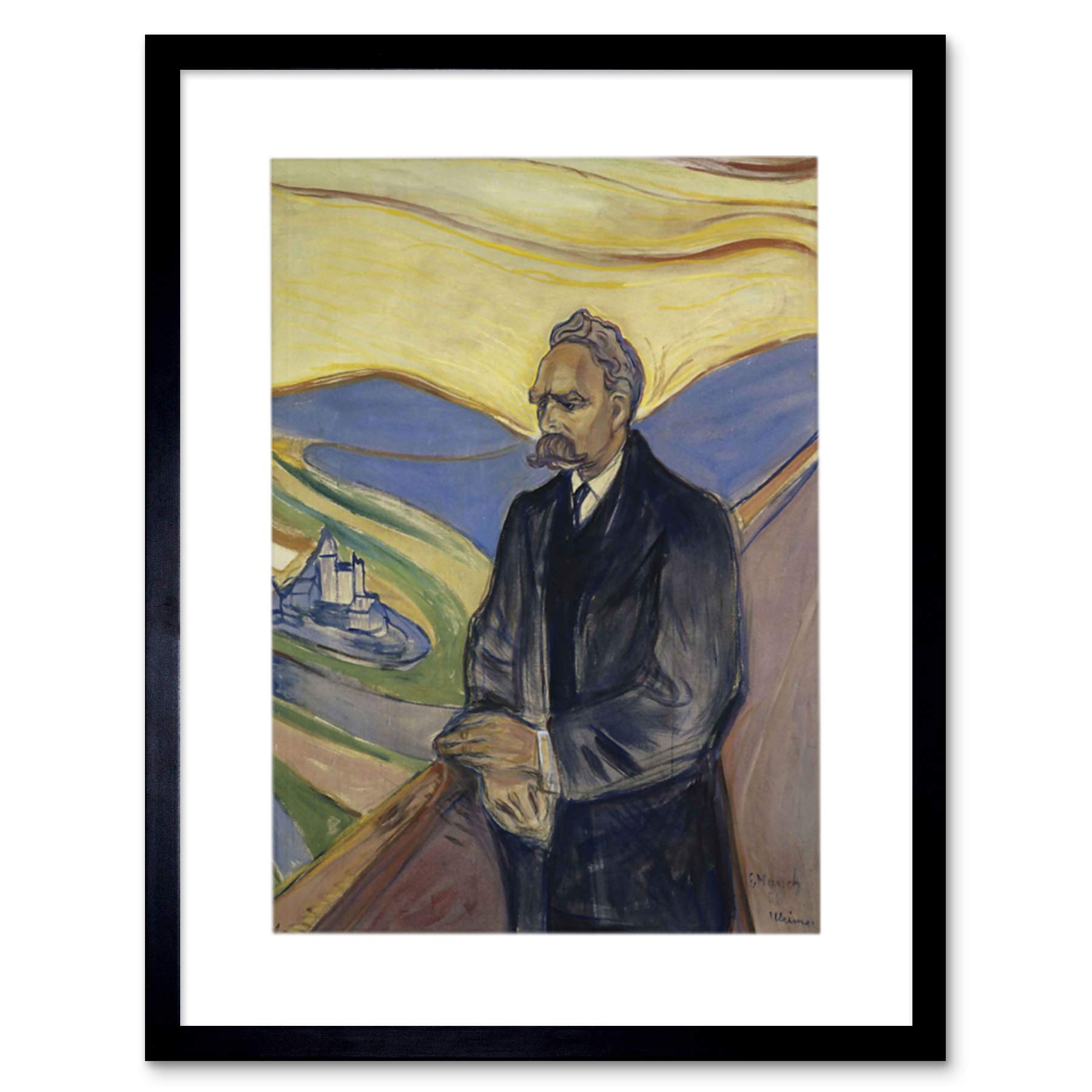 Wee Blue Coo Edvard Munch Friederich Nietzsche Painting Framed Wall Art Print