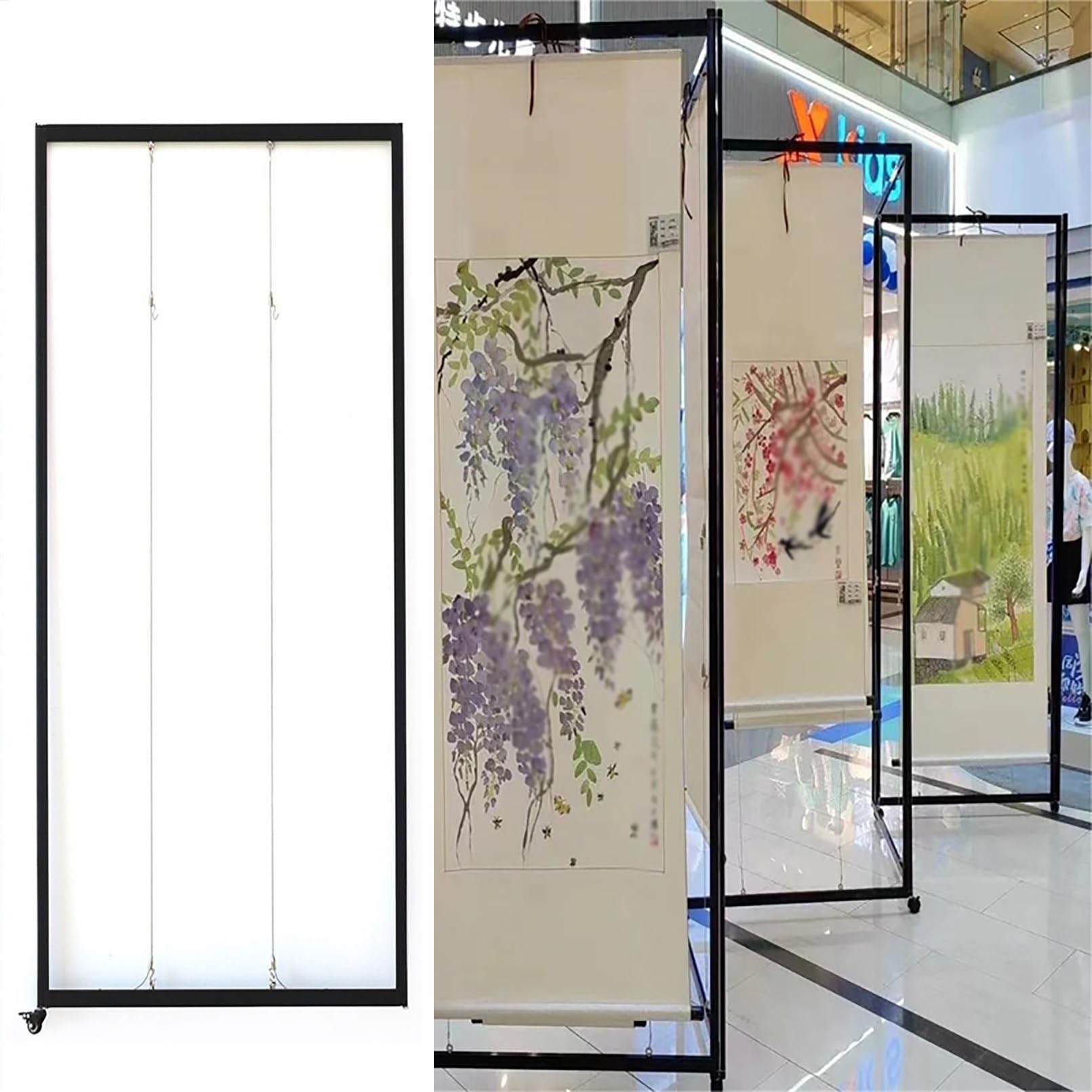 Wolnostojące ekspozycje na wystawy malarskie i graficzne, przenośny składany stojak, panel wystawowy na targi komercyjne, do kaligrafii, malarstwa (8 sztuk, 120 x 250 cm/47,2 x 98,4 cala)