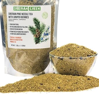 Siberian Green Pine Needle Tea Loose Powder 200 g with Juniper Berries