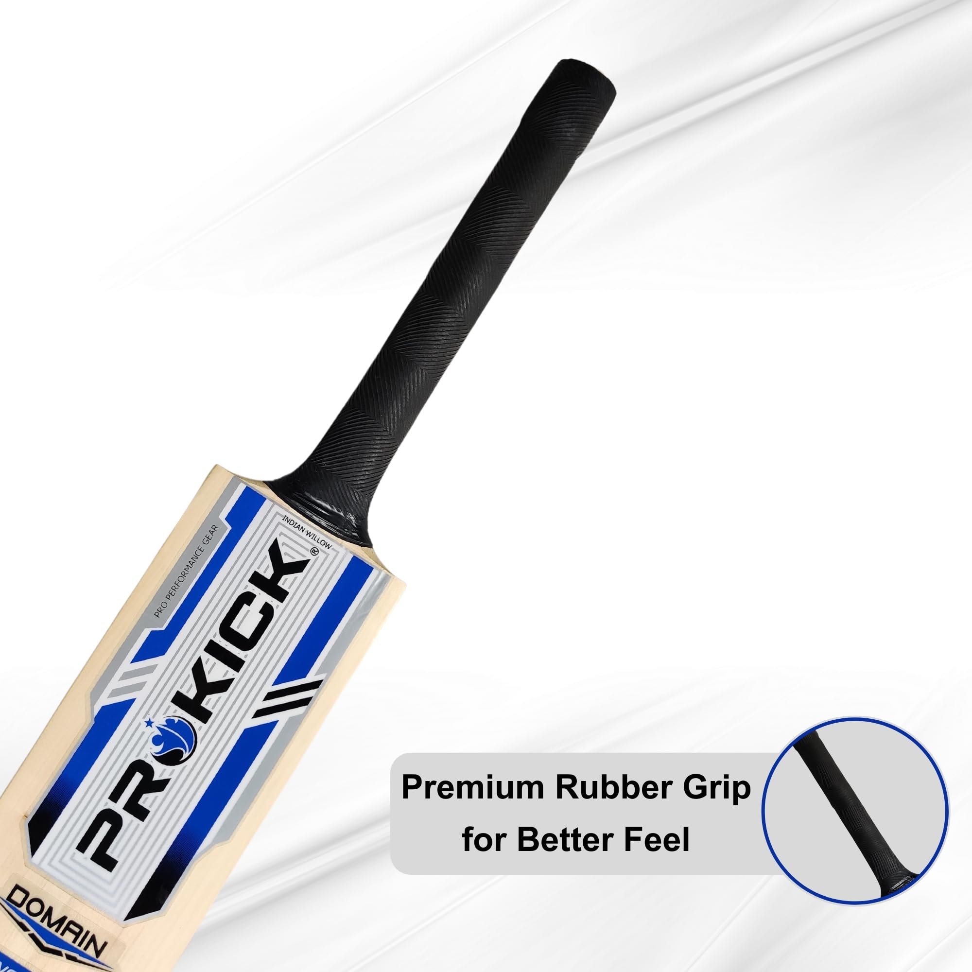 Prokick Domain Indian Willow/Popular Willow Cricket Tennis Ball Bat, Short Handle | Light Tennis Ball Bat | Full Size - Image 4 thumbnail