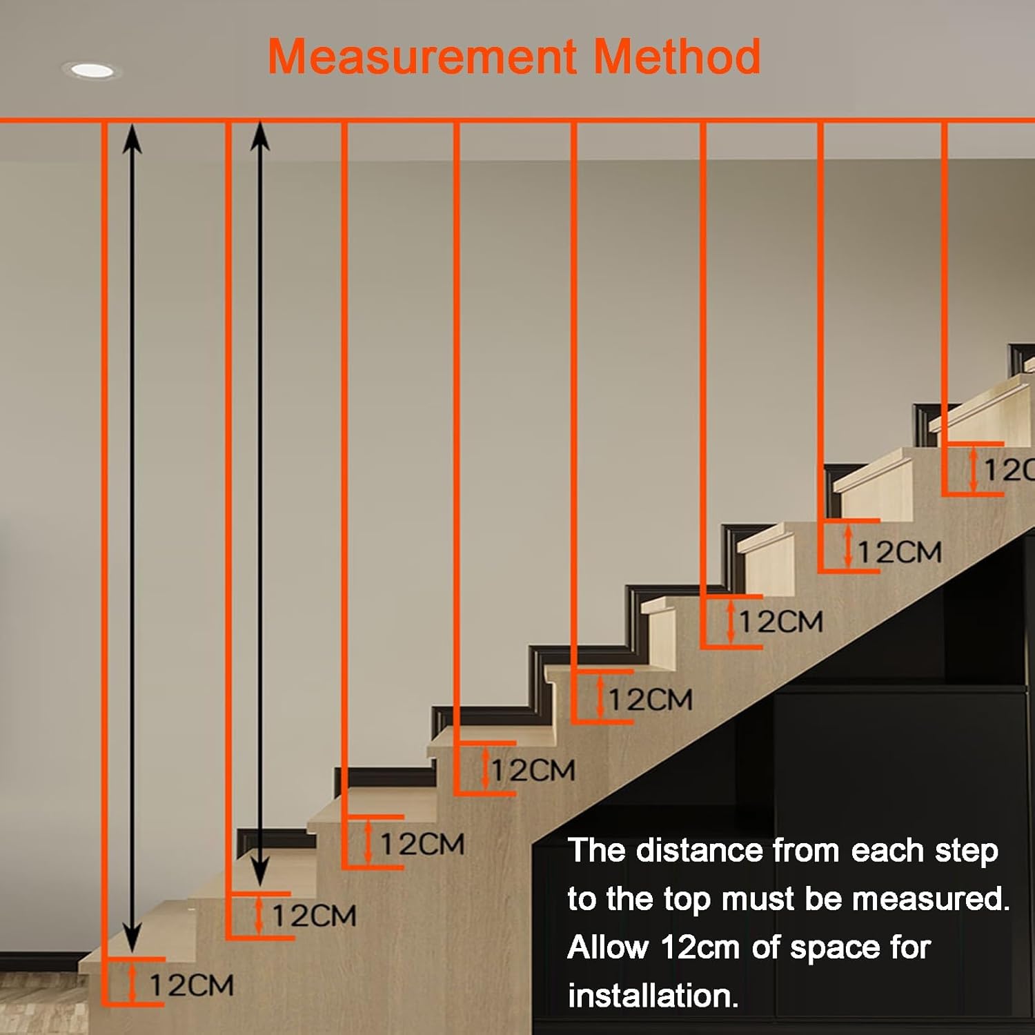 White Metal Staircase Handrail Guardrail - 35cm Indoor Stair Railings for Steps Balconies & Lofts - Durable Safety Baluster for Home Decor
