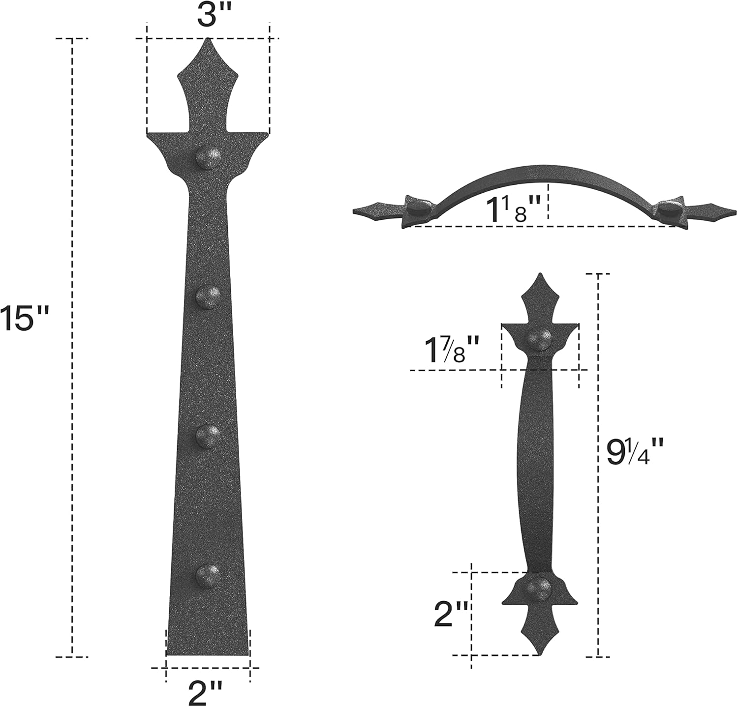 2 car Garage Door Magnetic Decorative Hardware/Garage Door Accents Magnetic/Garage Door Decorations Magnetic/Garage Magnetic Hinges & Handles(12pcs Black)