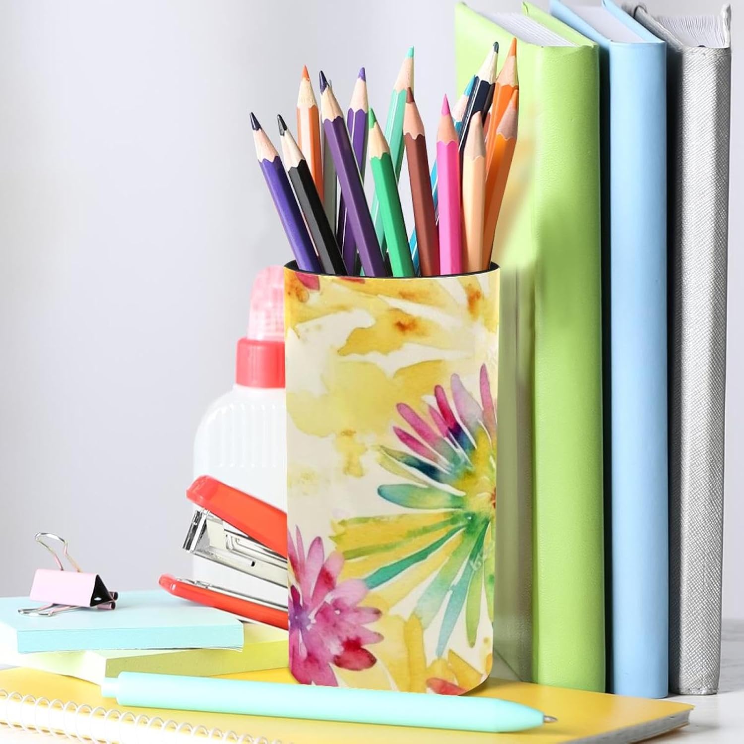 Colorful Tie Dyeing-8 Iron Sheet Music pen holder for Desktop Stationery Organizers and Accessories Makeup Brush Holder for Office, School(5.8 x 2.9 Inches) image 5