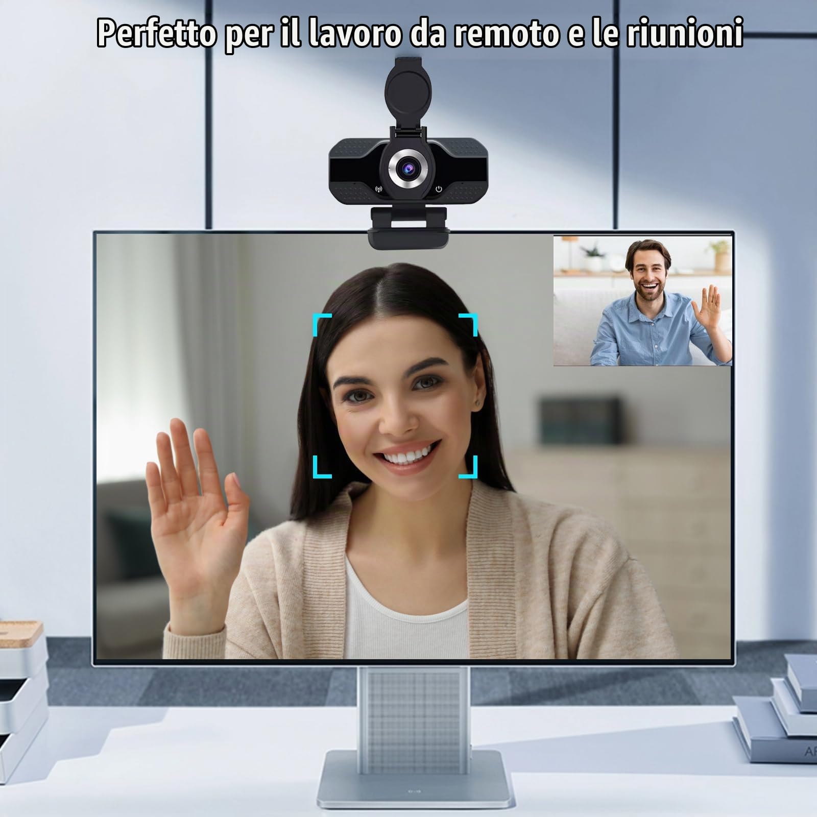1080P Webcam PC with Dual Microphone,30FPS Full HD USB Webcam,Upgraded Autofocus, Light Correction,Noise Cancellation,Privacy Shutter and Tripod, Camera for Video Calling, Conference and Studio