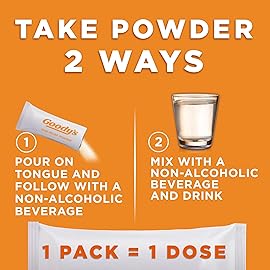 Goody\'s Headache Powder, Triple Action Fast-Acting Formula Headache Relief with Aspirin, Acetaminophen & Caffeine, Cool Orange Flavor, 4 Powder Sticks, 6 Pack