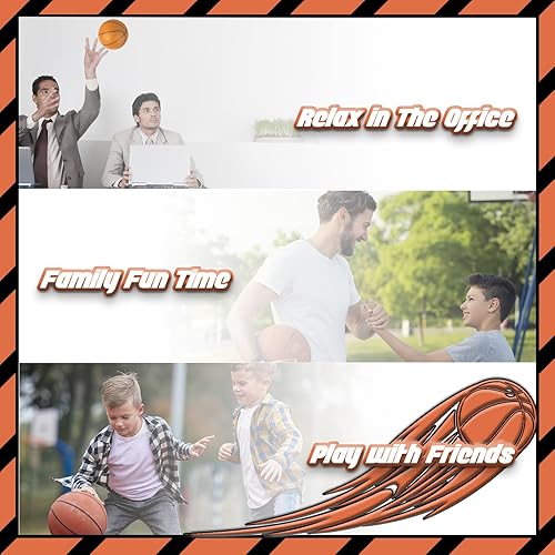 Miniatura 7 de TEUVO Aro de baloncesto para interiores para niños y adultos, mini aro de baloncesto con marcador electrónico, 4 bolas sobre la puerta, mini aros