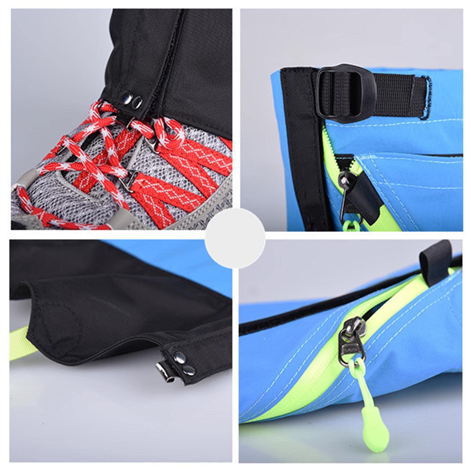 Guêtres De Jambe pour Enfants - Guêtres pour Bottes De Neige Imperméables Et Réglables pour La Randonnée, La Marche, La Chasse, L'alpinisme Et La Raquette,Bleu