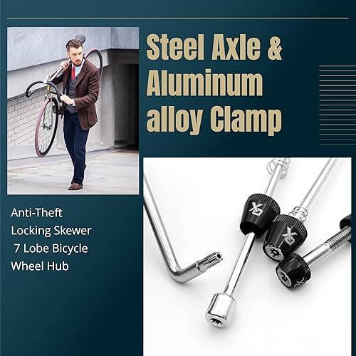 Miniatura 3 de ONIPAX Bicicleta antirrobo de bloqueo Pincho 7 lóbulos Bicicleta Rueda Hub Seguro