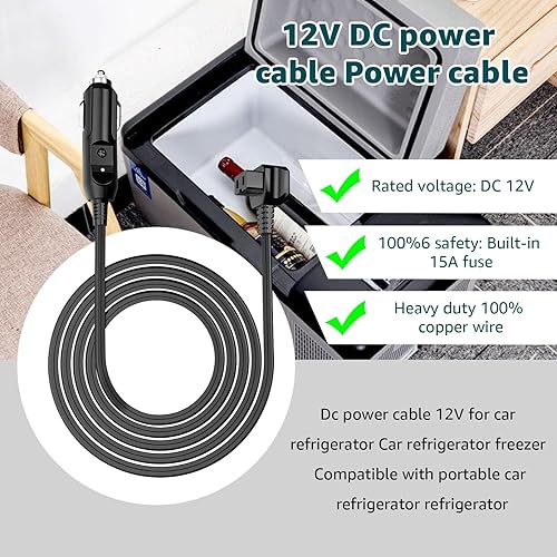 Miniatura 5 de Cable de alimentación de CC compatible con alpicool, Bodega, euhomy, bougeRV, ARB, ICECO, Setpower, JoyTutus para la mayoría de refrigeradores de