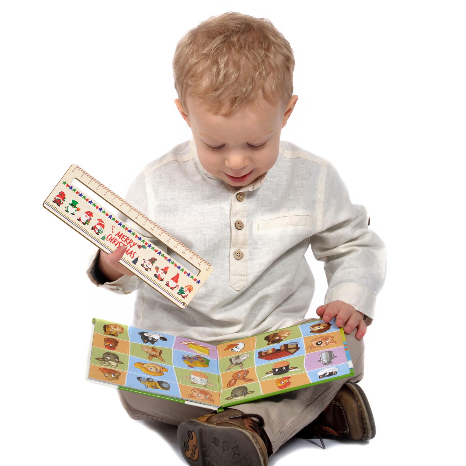 Lot De 3 Règles De Lecture Pour Enfants Dyslexiques - Avec Fenêtre De Guidage Et Motifs Colorés - En Bois Lisse, Adapté Aux Petites Mains