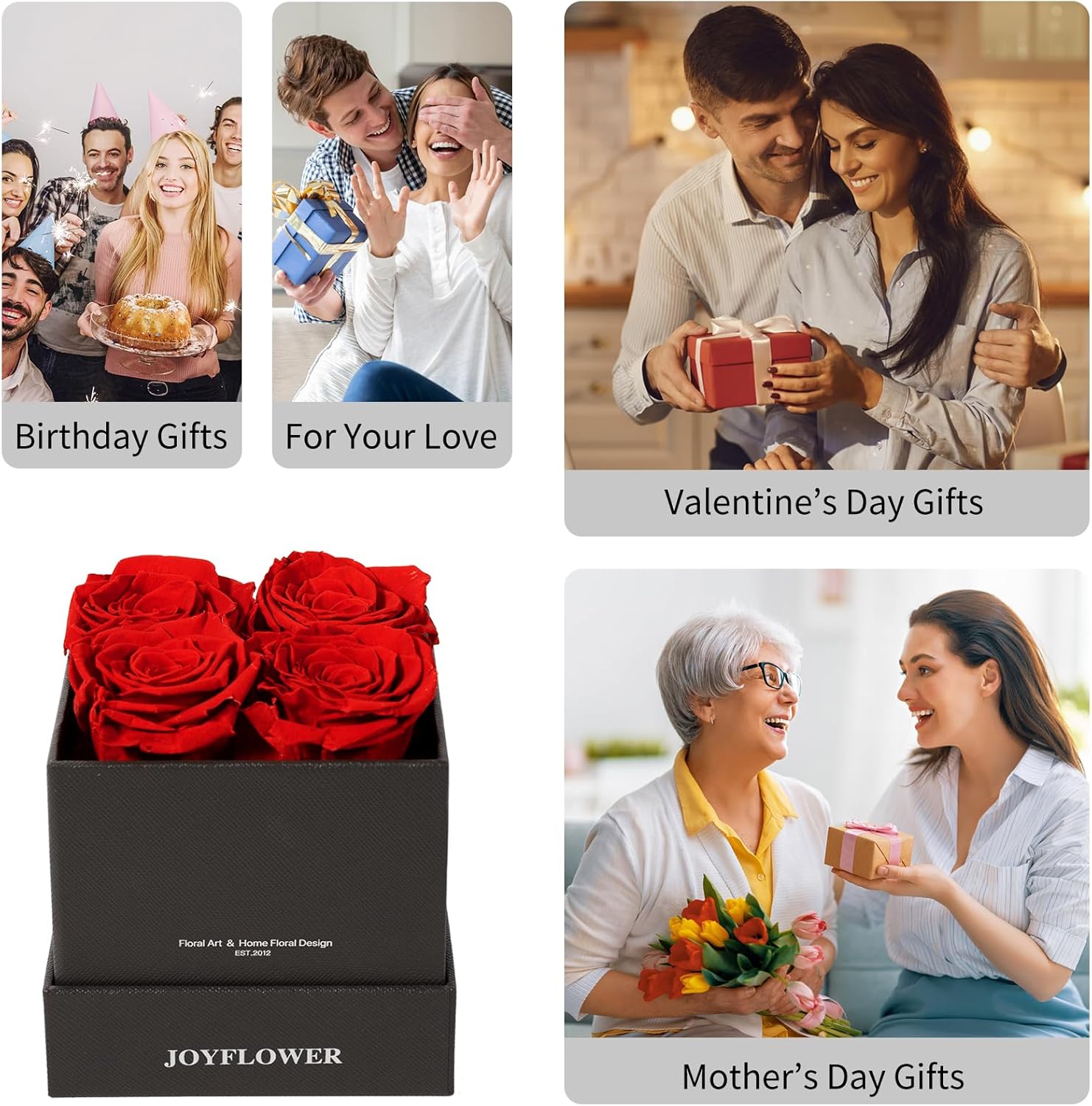 JoyFlower Preserved Roses in a Box, Forever Flowers Last 2-3 Years, Preserved Flowers Gifts for Women Her, Red Roses for Delivery Prime Anniversary, Mothers' Day, Valentine's Day, Christmas, Birthday - Image 6