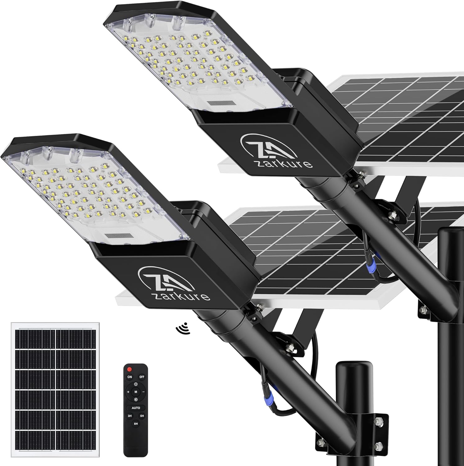 10800W Solar Street Lights Outdoor, 55000mAh IP67 Waterproof Solar Security Flood Lights 7000K 650000LM Super Bright LED Beads Commercial Parking Light with Remote Control for Street, Court, Barn
