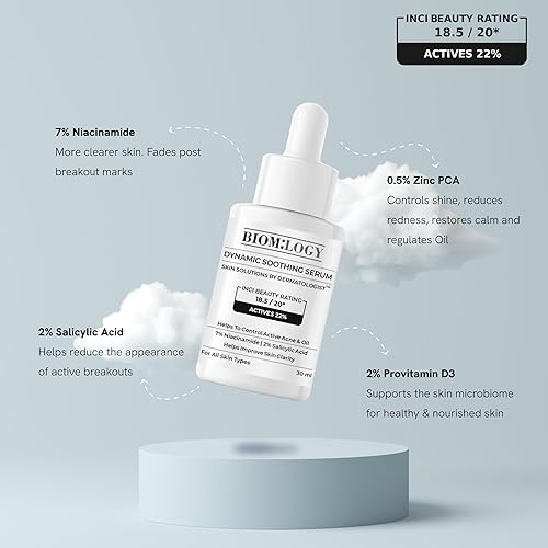Miniatura 4 de Biomlogy Suero calmante para piel propensa al acné Tratamiento del acné con 7% de niacinamida y 2% ácido salicílico Ayuda a controlar el acné