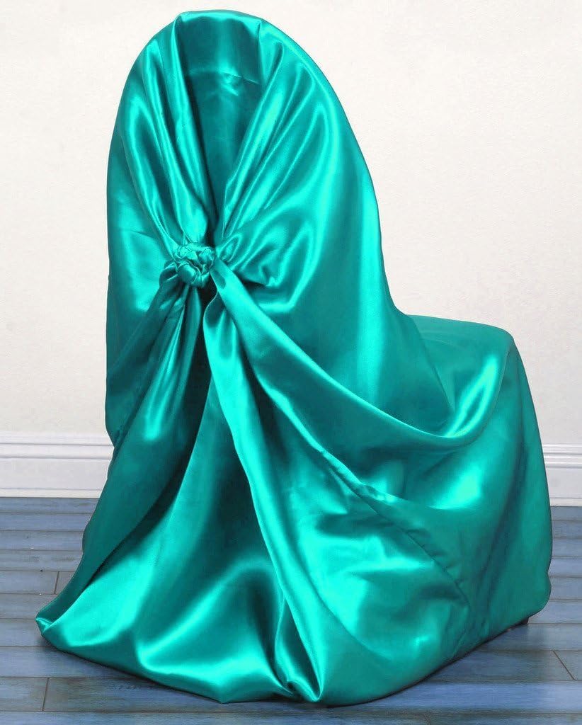 ELINA HOME Satin Universal Self Folding Chair Cover & Tie
