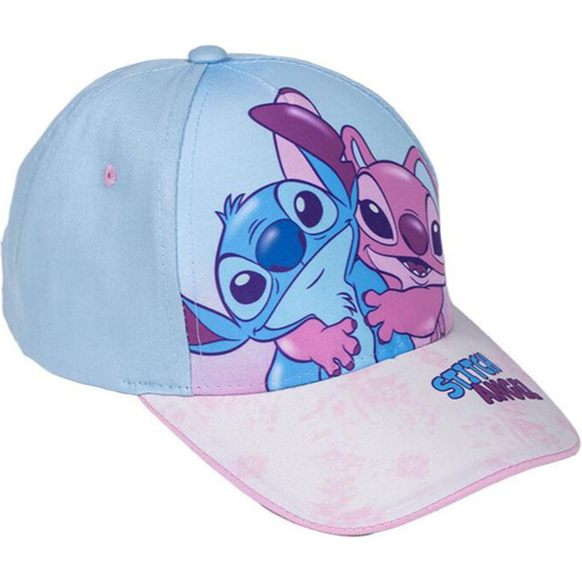 Czapka dziecięca z daszkiem Stitch - Różowa - Wymiary 53 cm - Wykonane z 65% bawełny i 35% poliestru - Stitch i Angel - Oryginalny produkt zaprojektowany w Hiszpanii, Różowy, rozmiar uniwersalny