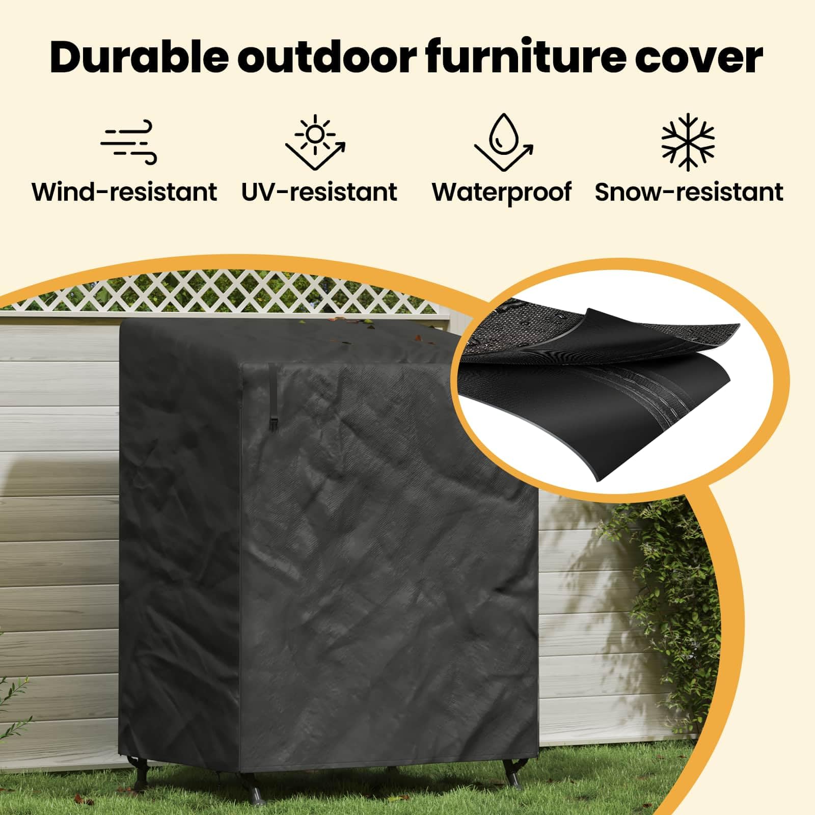 vidaXL Housse pour balancelle d'extérieur 120 x 90 x 155 cm, Housse de Jardin et terrasse, résiste aux UV, imperméable, protège Votre balançoire, écolo et Durable