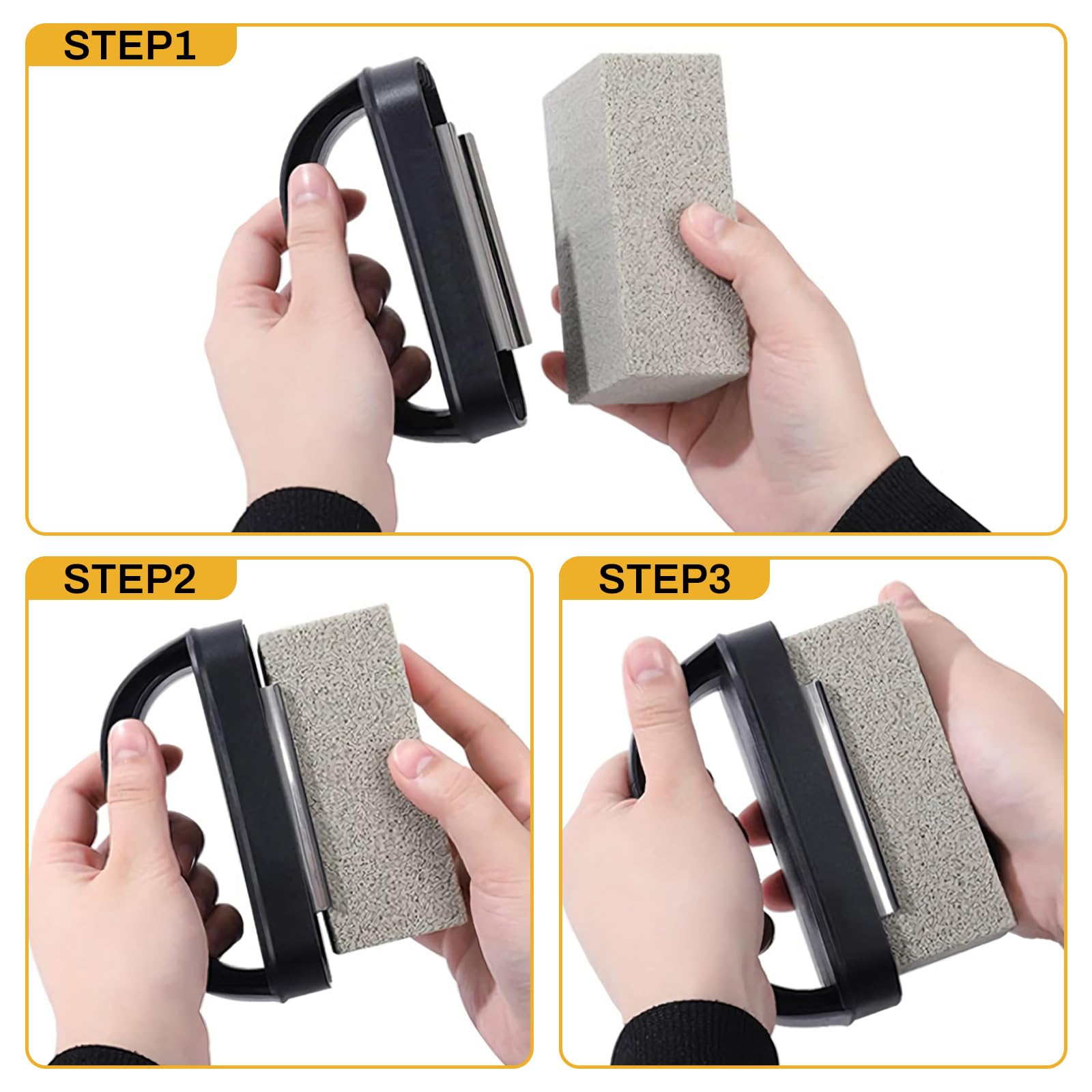 Kit de limpieza de plancha para Blackstone, kit profesional de raspador de plancha con raspador, piedra de parrilla y almohadillas para estropajos con asa, 10 piezas