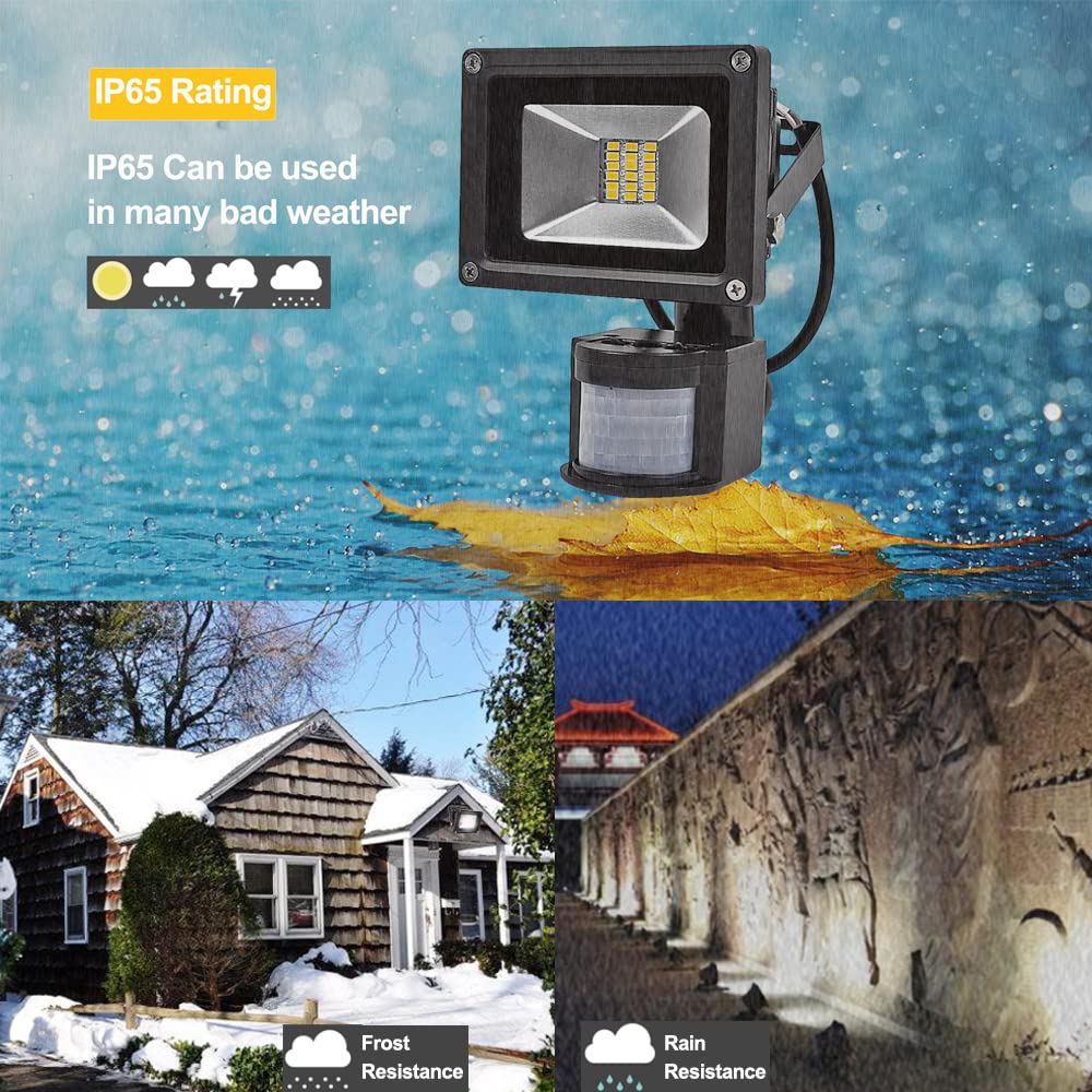 2x 10W 20W 30W 50W Faretto LED con Sensore di Movimento,Luce di Sicurezza Impermeabile IP65,Faro LED Esterno con Sensore,Bianco Caldo 3000K,Faretti LED per Giardino,Corridoio,Patio(20 watt)