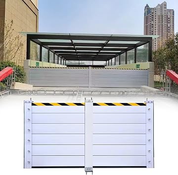 LXLZYXSF 3.9ft/47in Tall Modular Flood Water Barrier, 20 19 18 17 16 15 14 13 12 11 10 9 8 7 6 5 4 ft Wide Flood Defence Baffle, Doorway Dams Yard Anti Flood WallLxH-18.2ft218.4" x3.9ft47"