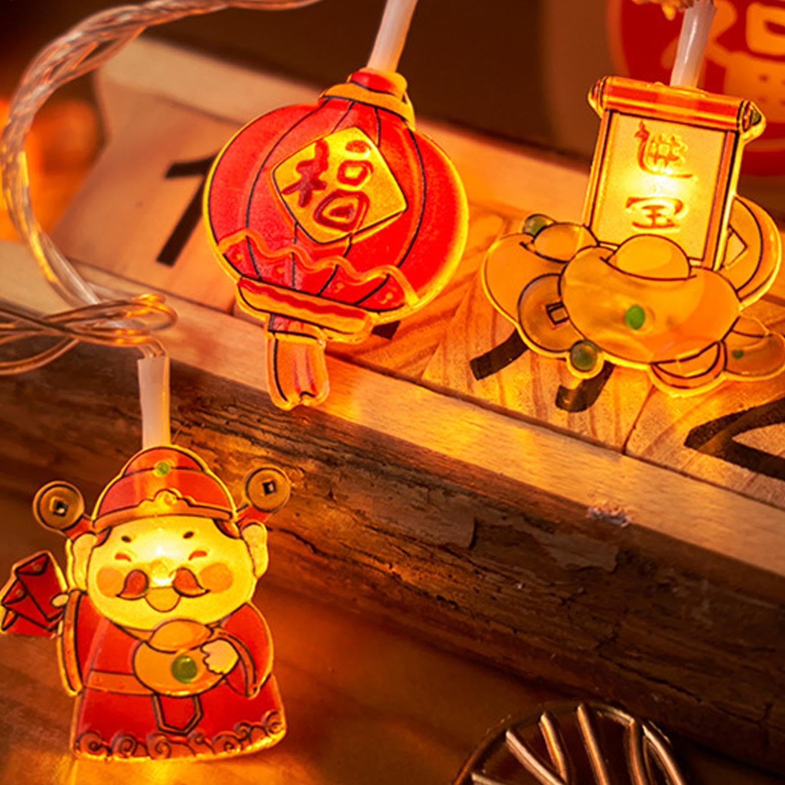 Luces de cadena de linterna china LED, luces de cadena chinas Lámparas de | Luces de cadena rojas LED, decoración del hogar interior de la lámpara de cadena, luces de