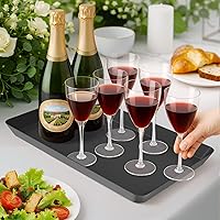 Vista 6 de WOWBOX 4 bandejas de servir para entretenimiento, platos para servir aperitivos, frutas, galletas, postres, bandejas de plástico reutilizables