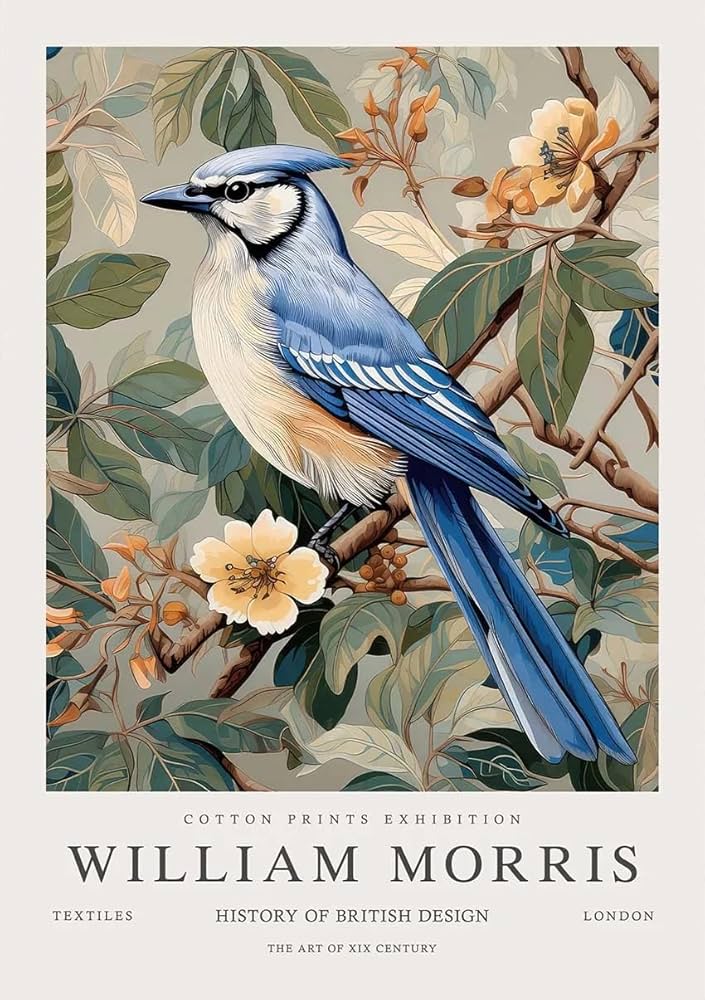 Amazon.co.jp: 有名なウィリアム・モリスのポスターと版画《青い鳥と花