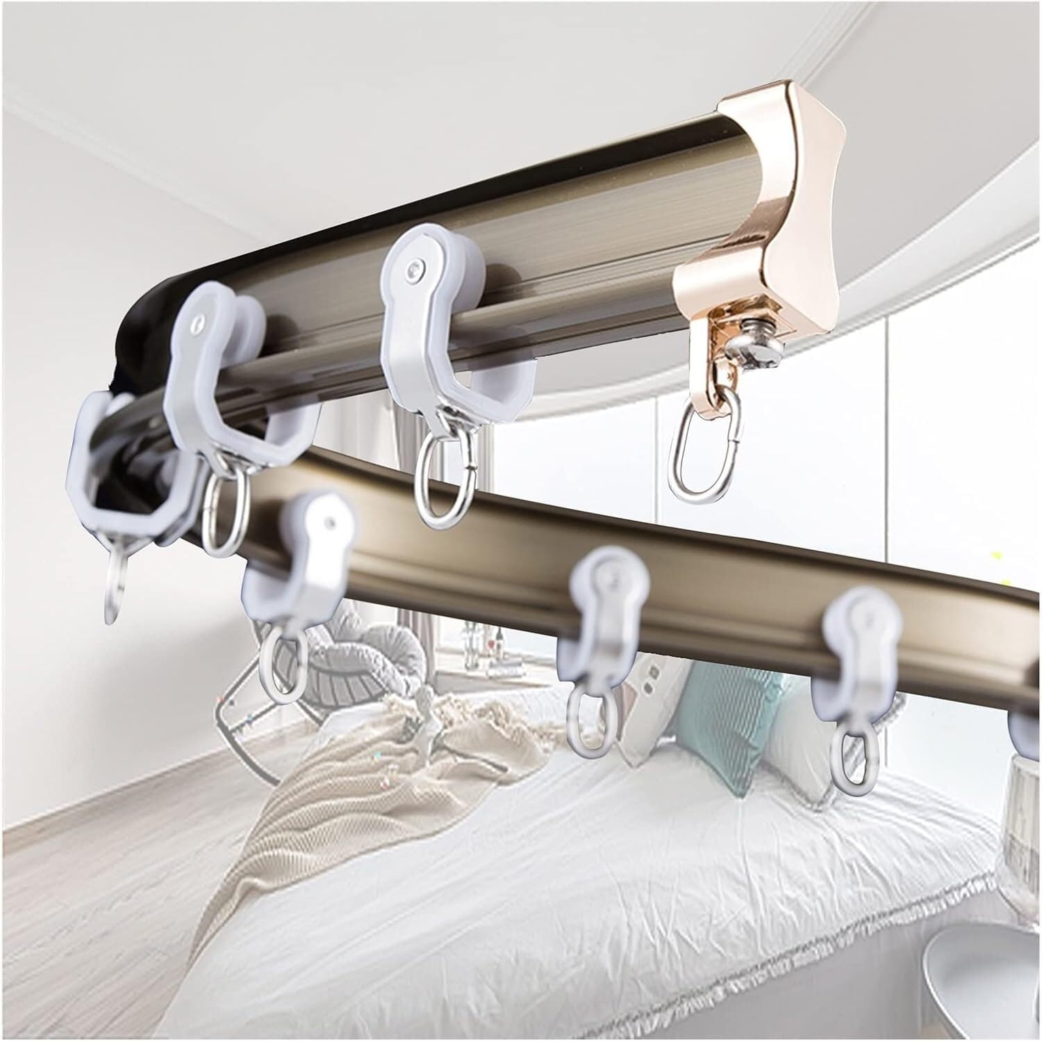 Rail flexible 3,5 m de douche et clinique à montage mural et plafond ultra fluide