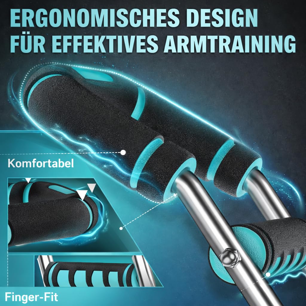 Twister Armtrainer, Einstellbare 5 Widerstandsstufen (18.1-59.0 kg) Brust & Arm Workout Ausrüstung für Männer & Frauen, Ergonomischer Home Gym Krafttrainer mit Anti-Rutsch-Griffen, Blau