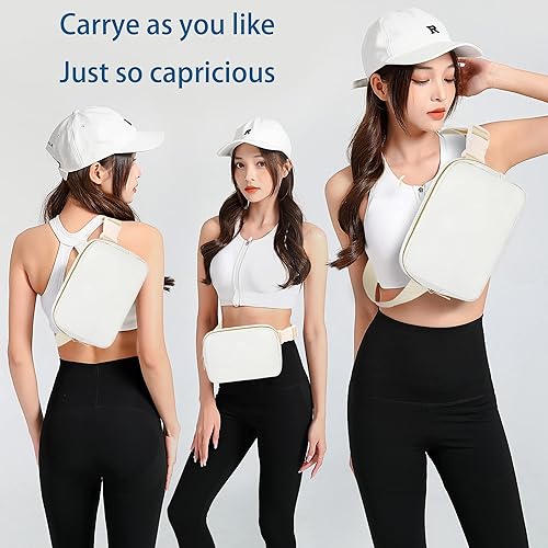 Miniatura 2 de TSINTOHU Riñonera cruzada con cinturón ajustable para mujeres y hombres, riñonera impermeable a la moda, correa ajustable para correr, caminar,