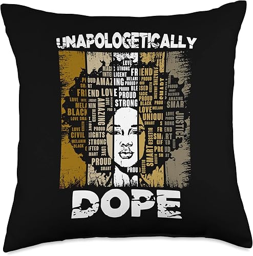 Unapologetically Dope African American Melanin Black Pride Throw Pillow