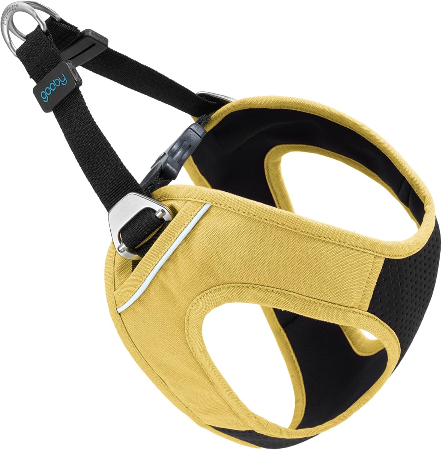 Gooby Escape Free Easy Fit Plus Harness - Miami Yellow, Medium - Safe and Escape Free Dog Harness for Small Dog and Medium Dog